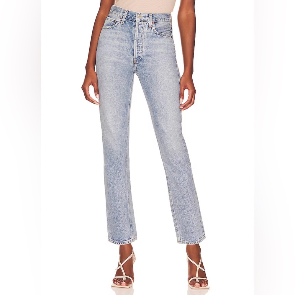 Agolde Riley High Rise Straight Crop Jeans in Renewal